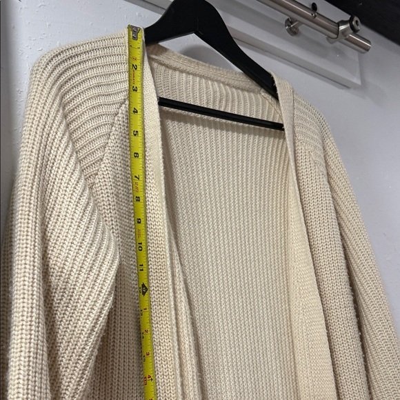 Super Cozy Long Cream Knit Cardigan - Picture 10 of 12
